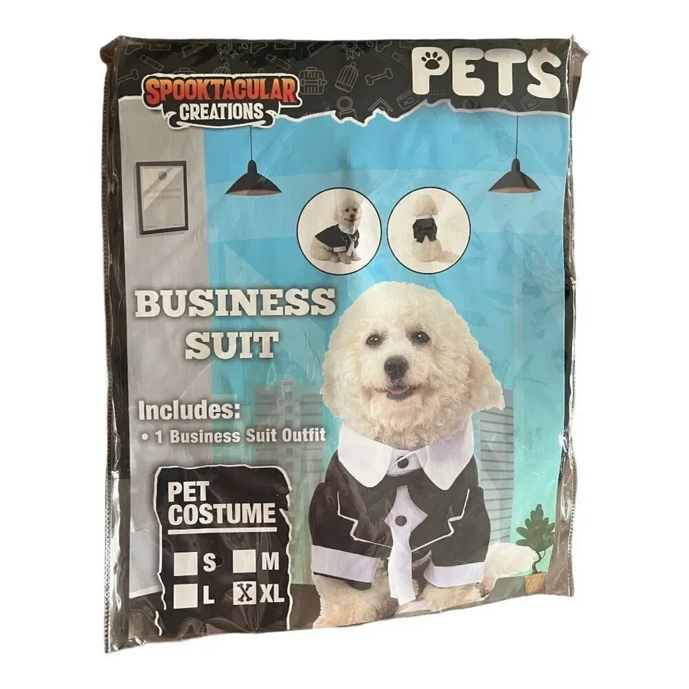 Brand New Spooktacular Creations Business Suit Tuxedo Pet Costume for Dogs Sz XL